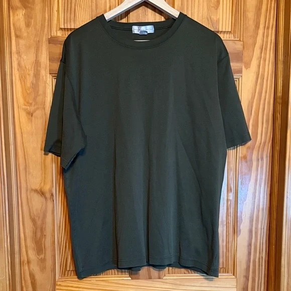 Saks Fifth Avenue Cotton Short Sleeve Crewneck Tee- Olive - Picture 5 of 7